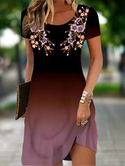 Floral Gradient Summer Dress - Dahlias & Honey