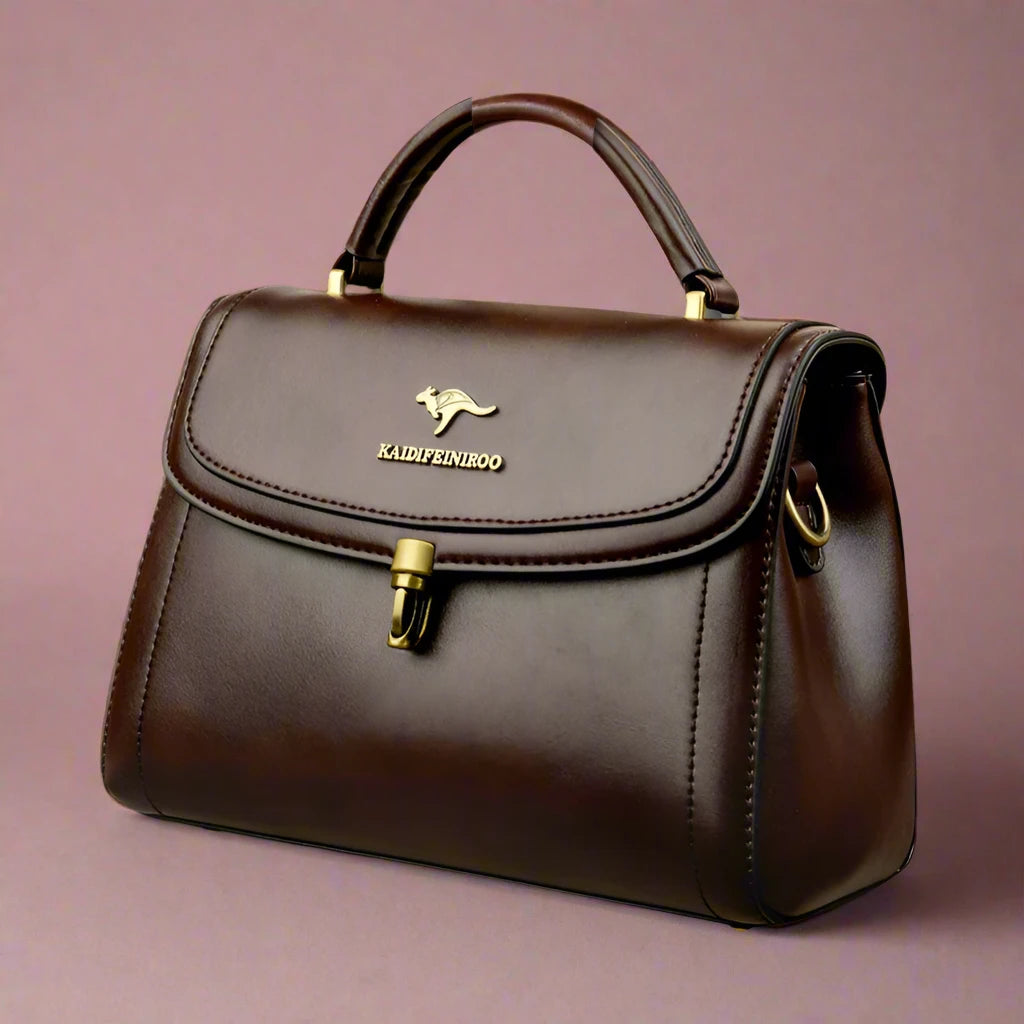 Riveted PU Leather Crossbody Tote - Dahlias & Honey