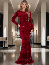 Full-Sleeve Sequin Mermaid Gown - Dahlias & Honey