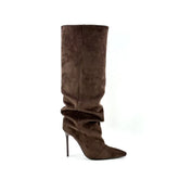 Slouchy Pointed Toe Knee Boots - Dahlias & Honey