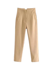 High-Waisted Slim Ankle Pants with Pockets - Dahlias & Honey