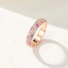Sterling Silver Rainbow Sapphire Band in Rose Gold - Dahlias & Honey