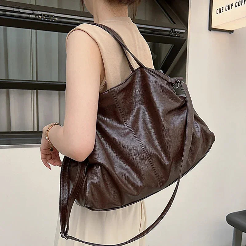 Soft Faux Leather Hobo Shoulder Tote - Dahlias & Honey