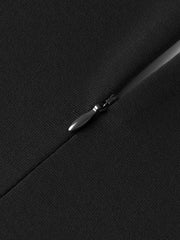 Black V-Neck Pencil Dress with Three-Quarter Sleeves - Dahlias & Honey