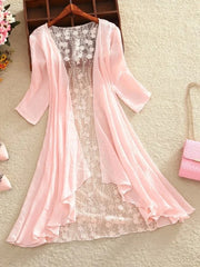 Embroidered Lace Jacket with Half Sleeves - Dahlias & Honey