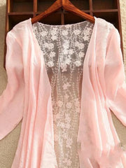 Embroidered Lace Jacket with Half Sleeves - Dahlias & Honey