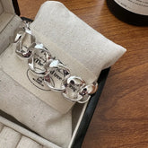 Sterling Silver Strap-Link Bracelet - Dahlias & Honey