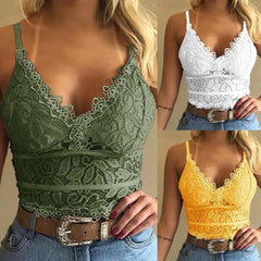Lace Camisole V-Neck Tank Top - Dahlias & Honey