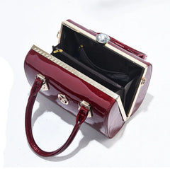 Structured Patent Leather Handbag - Dahlias & Honey