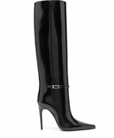 Pointed High Heel Knee Boots - Dahlias & Honey