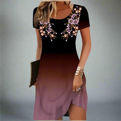 Floral Gradient Summer Dress - Dahlias & Honey