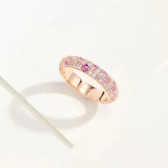 Sterling Silver Rainbow Sapphire Band in Rose Gold - Dahlias & Honey