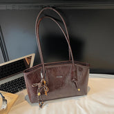 PU Leather Satchel Shoulder Bag - Dahlias & Honey