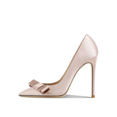 Bow-Accent High Heel Pumps - Dahlias & Honey