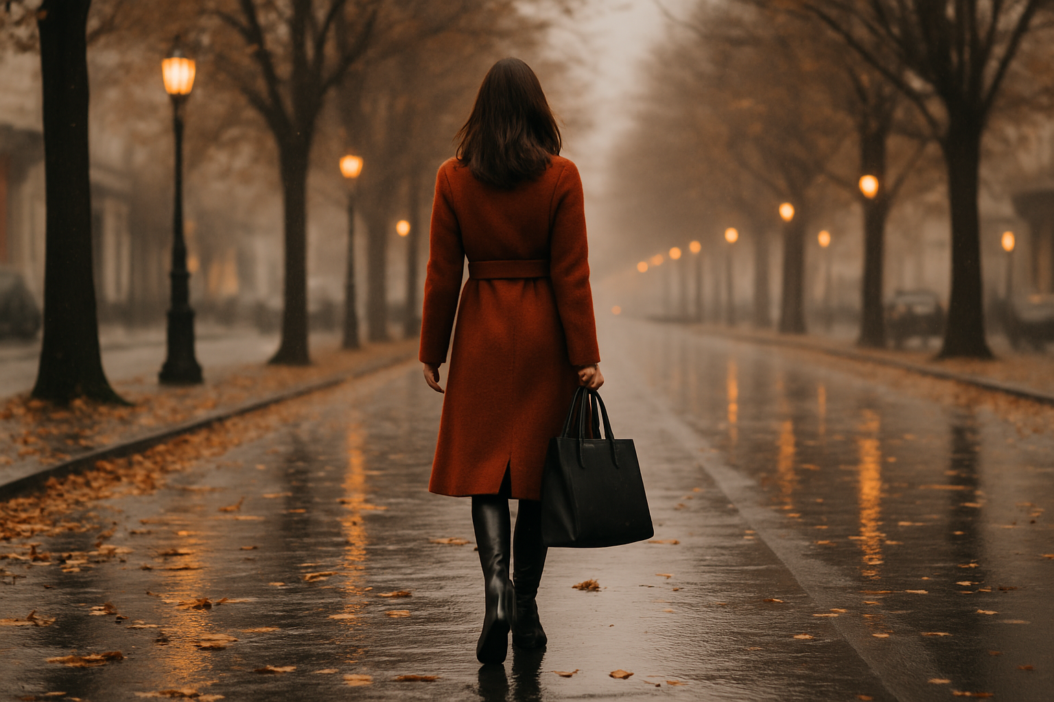woman rainy day