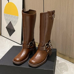 Retro Block Heel Ankle Boots - Dahlias & Honey 