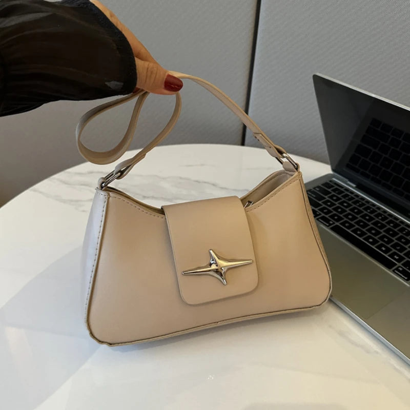 Glossy Mini Shoulder Bag with Zipper Closure - Dahlias & Honey 