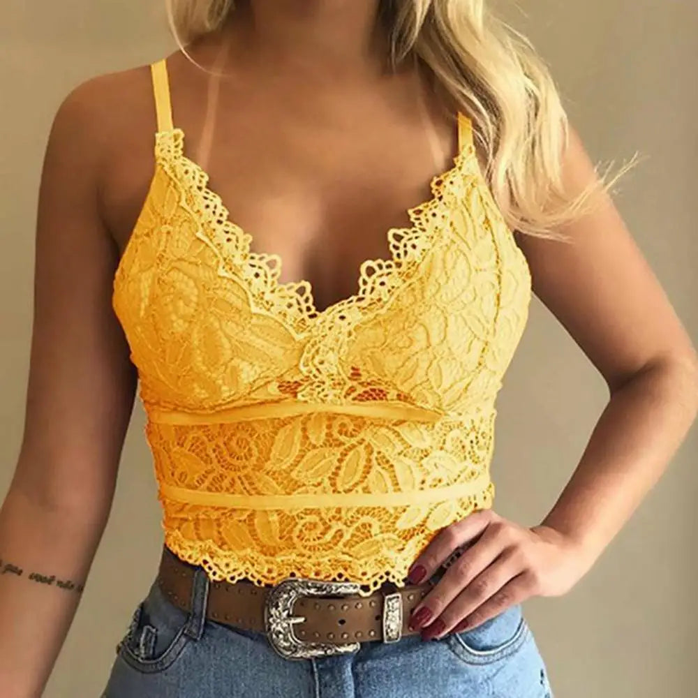 Lace Camisole V-Neck Tank Top - Dahlias & Honey 