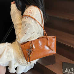 PU Leather Satchel Shoulder Bag - Dahlias & Honey 