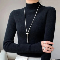 Half Turtleneck Knit Sweater - Dahlias & Honey 
