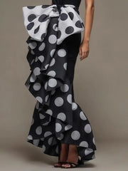 Strapless Polka Dot Bow Dress - Dahlias & Honey 