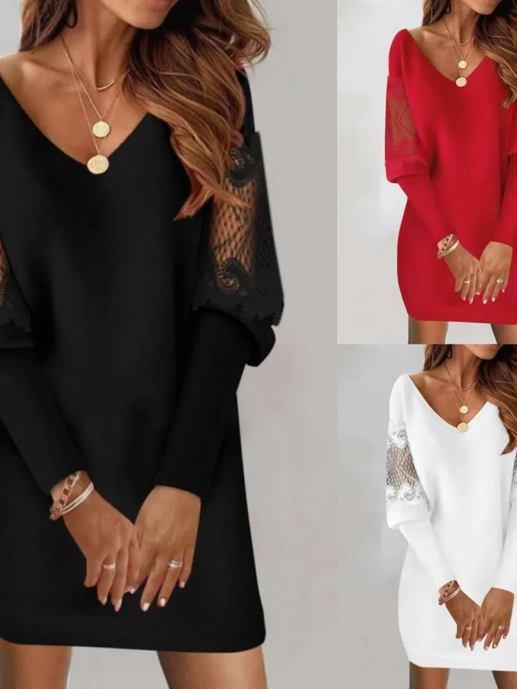 Floral Lace Patchwork Mini Dress - Dahlias & Honey 