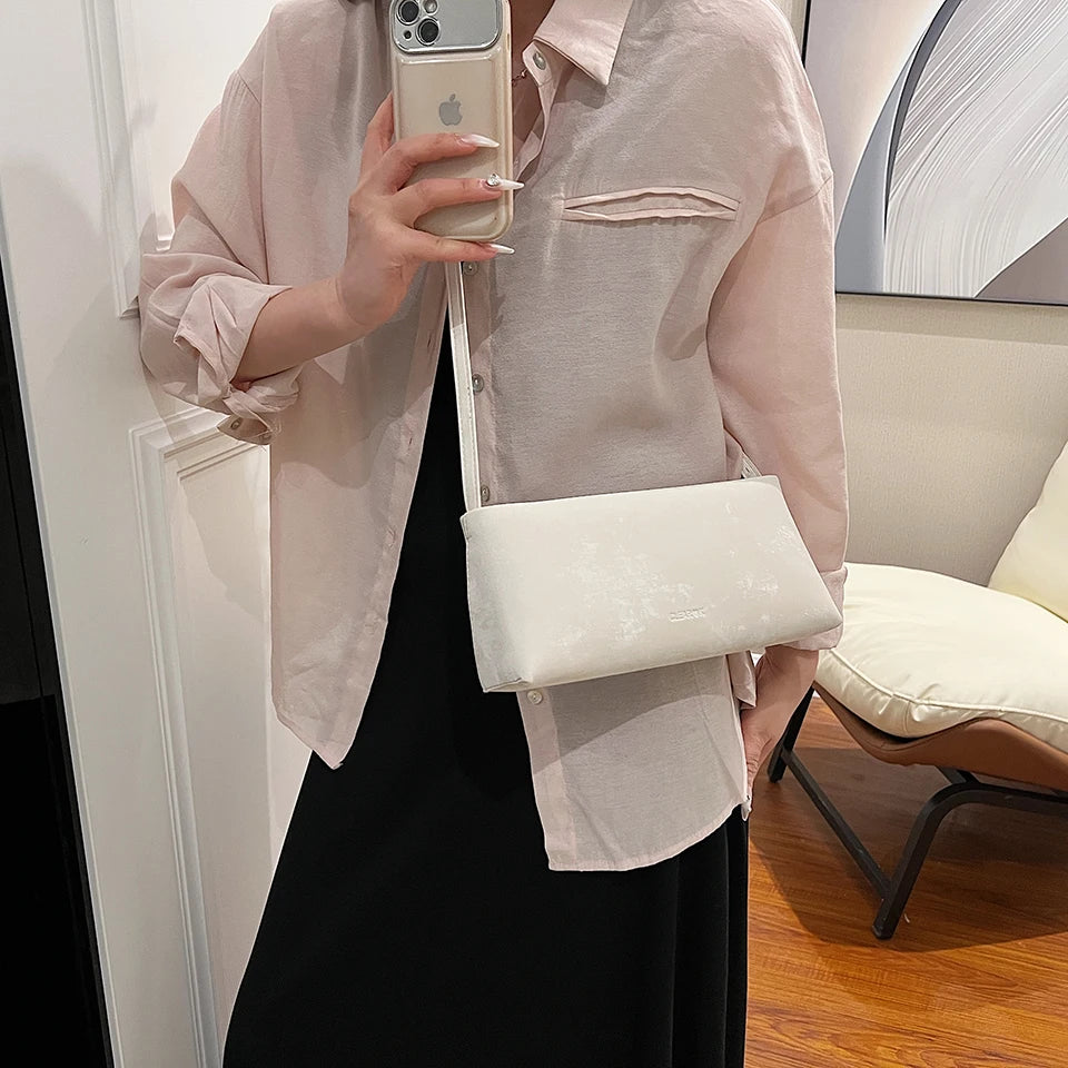 Small PU Leather Baguette Shoulder Bag - Dahlias & Honey 