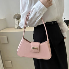 Structured Minimalist Shoulder Bag – Petite Saddle Style with Top Handle - Dahlias & Honey 