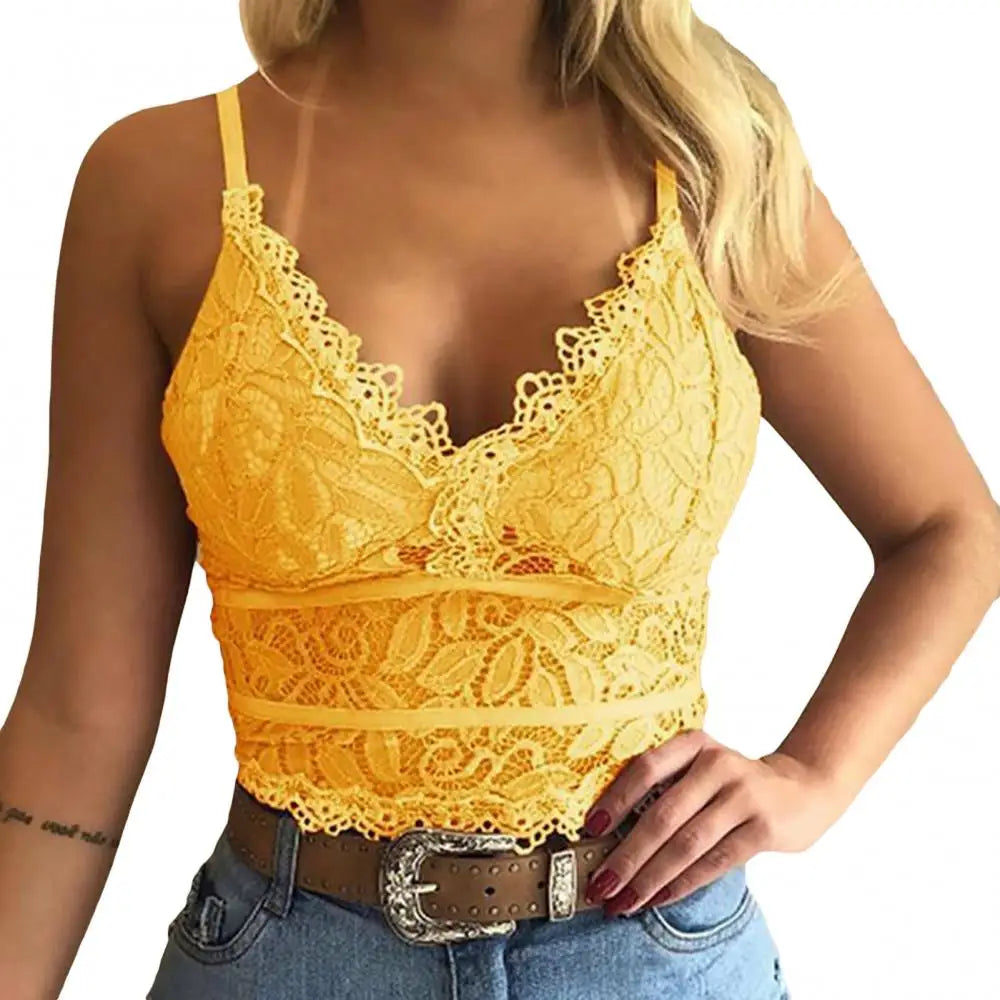 Lace Camisole V-Neck Tank Top - Dahlias & Honey 
