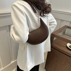 Vintage Half Moon PU Shoulder Bag - Dahlias & Honey 