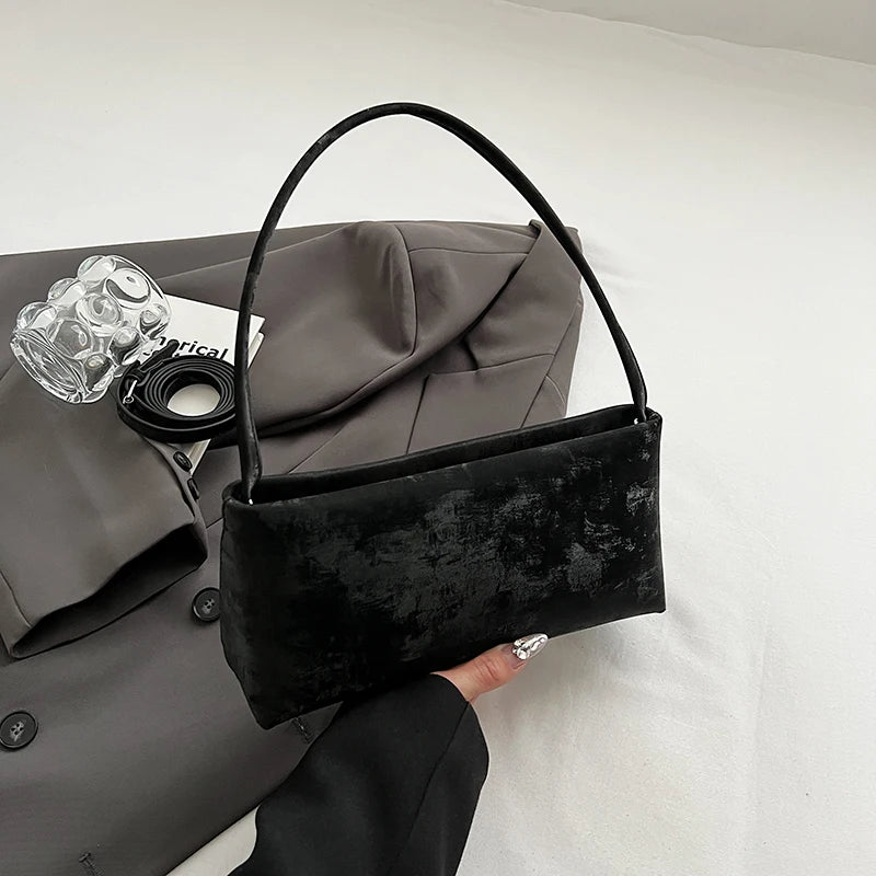 Small PU Leather Baguette Shoulder Bag - Dahlias & Honey 