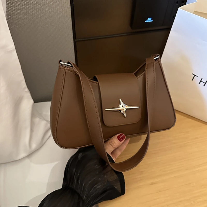 Glossy Mini Shoulder Bag with Zipper Closure - Dahlias & Honey 