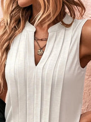 V-Neck Sleeveless Top - Dahlias & Honey 