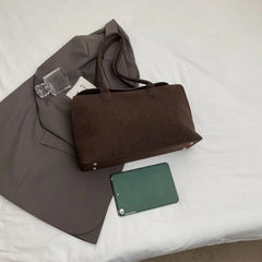 Classic Faux Suede Shell Shoulder Bag - Dahlias & Honey 