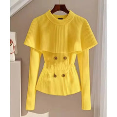 Soft Knit Pullover Cape Sweater - Dahlias & Honey 