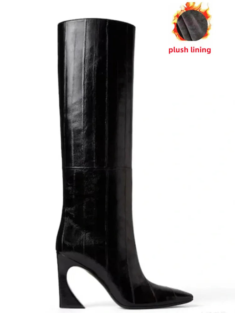 Irregular High Heels Knee High Boots - Dahlias & Honey 