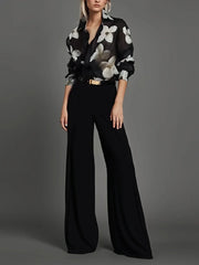 Black Floral Button Blouse - Dahlias & Honey 