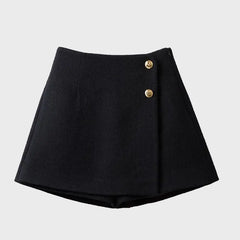 High-Waist A-Line Skort with Patchwork Detail - Dahlias & Honey 