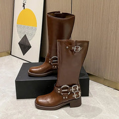 Retro Block Heel Ankle Boots - Dahlias & Honey 