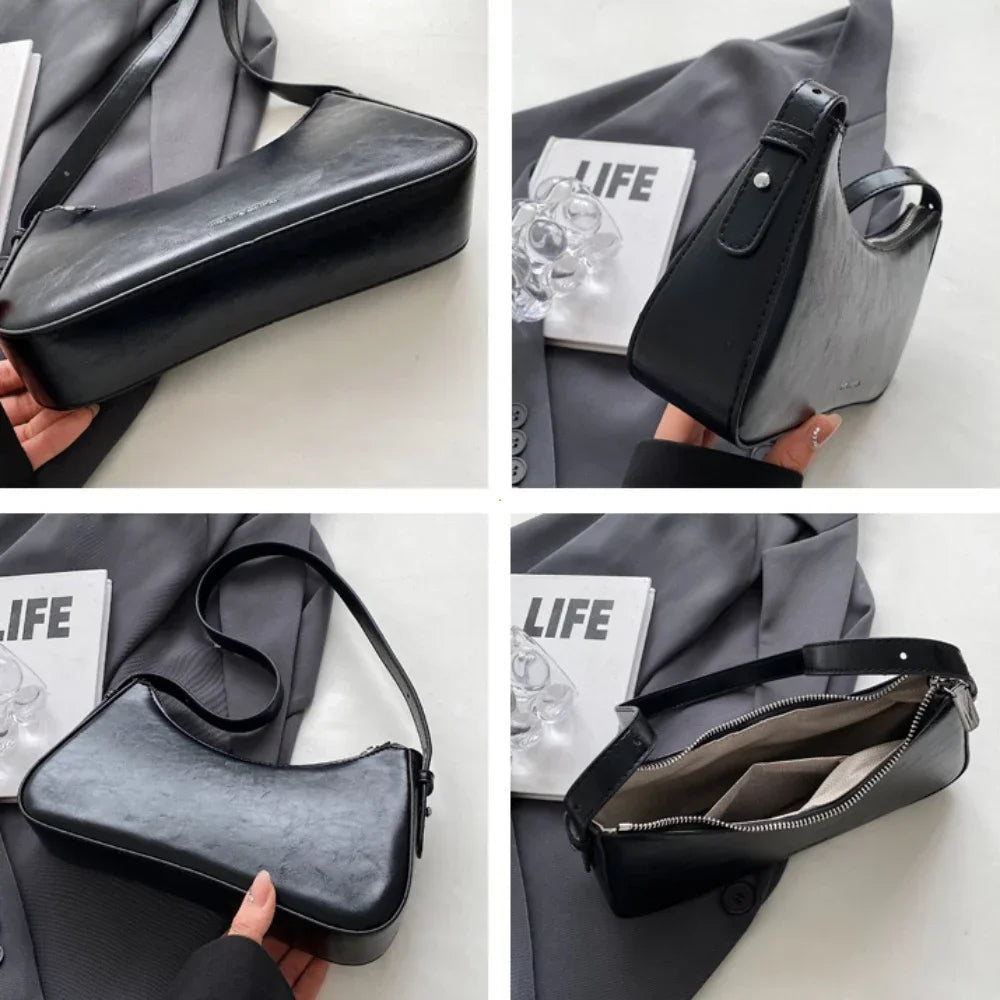 Mini Soft Shoulder Bag with Saddle Silhouette - Dahlias & Honey 