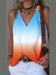 Sleeveless Chain-Print Blouse with Sequin Detail - Dahlias & Honey 
