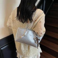 PU Leather Satchel Shoulder Bag - Dahlias & Honey 