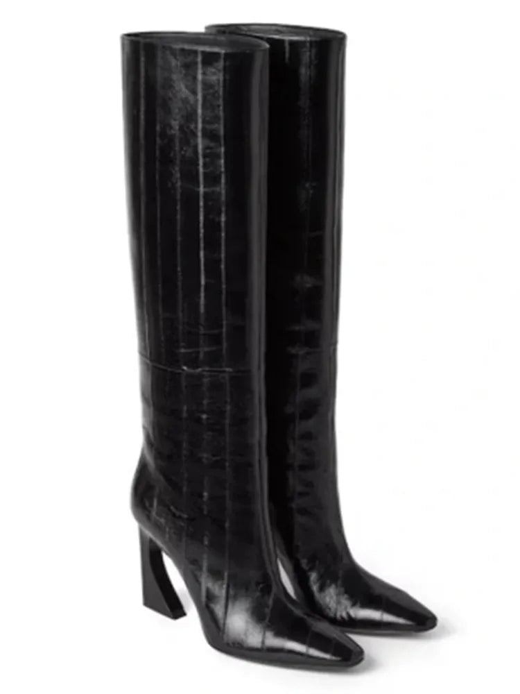 Irregular High Heels Knee High Boots - Dahlias & Honey 