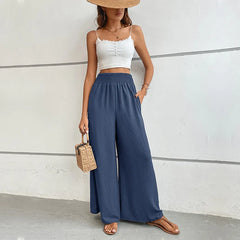Wide Leg Ankle-Length Pants with Pockets - Dahlias & Honey 