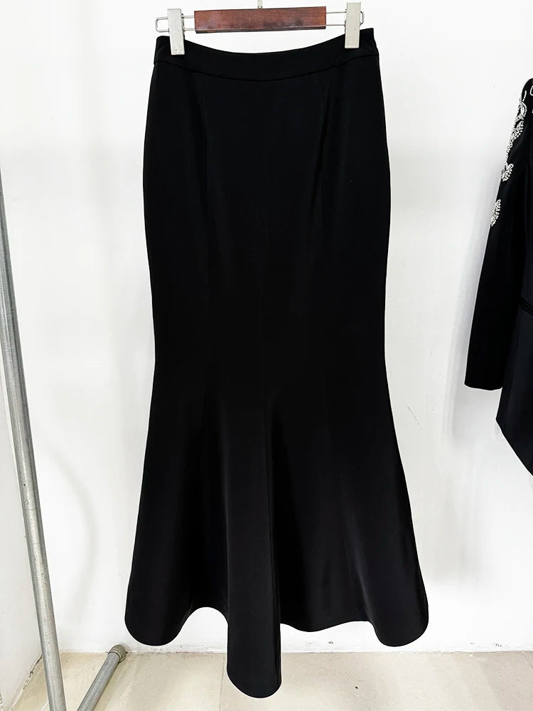 Diamonds Rhinestone Blazer & Mermaid Skirt Set - Dahlias & Honey 