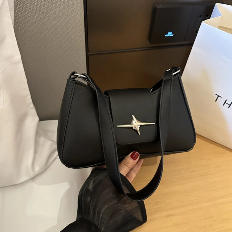 Glossy Mini Shoulder Bag with Zipper Closure - Dahlias & Honey 