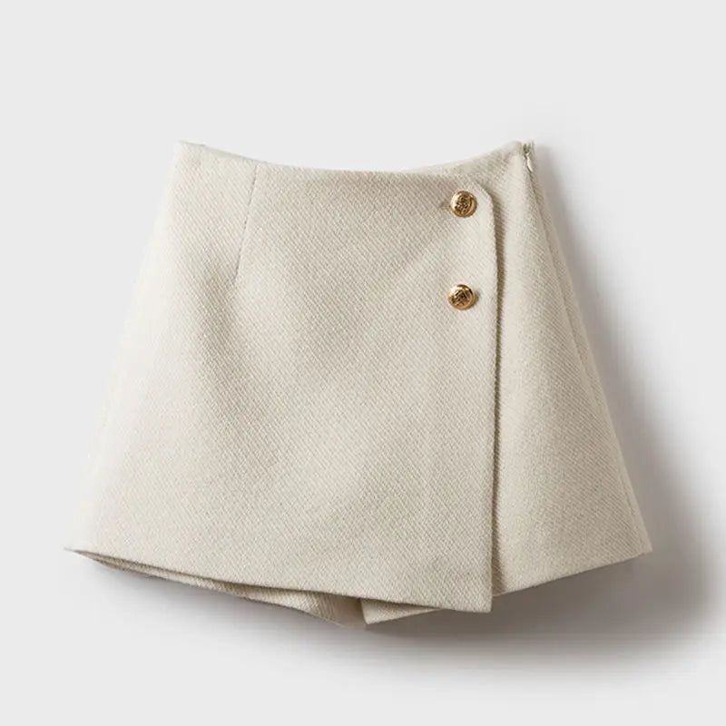 High-Waist A-Line Skort with Patchwork Detail - Dahlias & Honey 
