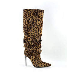 Slouchy Pointed Toe Knee Boots - Dahlias & Honey 