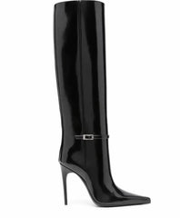 Pointed High Heel Knee Boots - Dahlias & Honey 