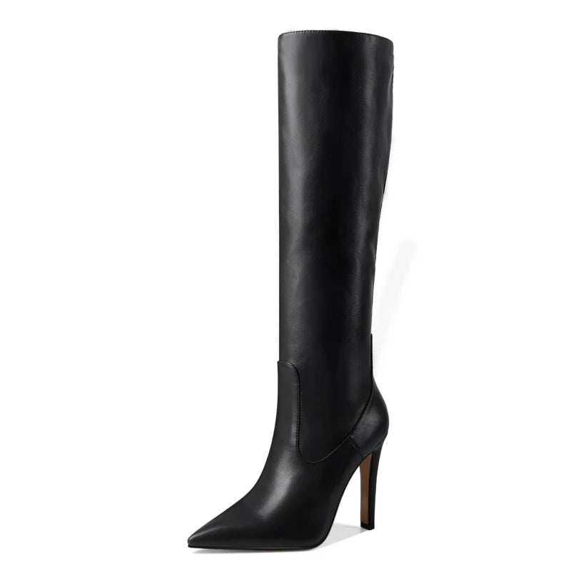 Western Knee-High Boots with High Heels - Dahlias & Honey 